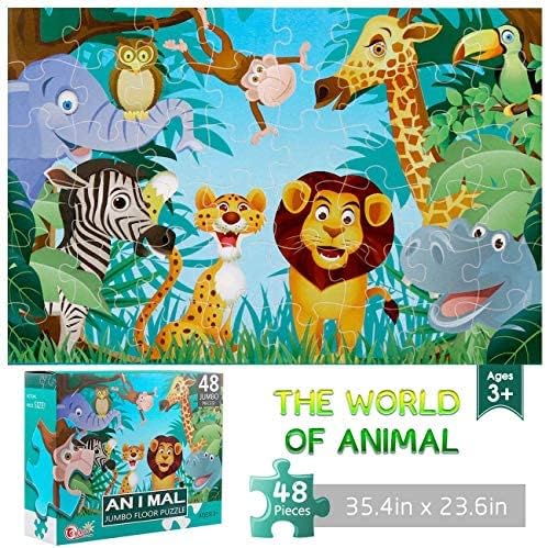 Jumbo Floor Puzzle for Kids Animal Jigsaw Large Puzzles 48 Piece Ages 3-6 for - Image 2