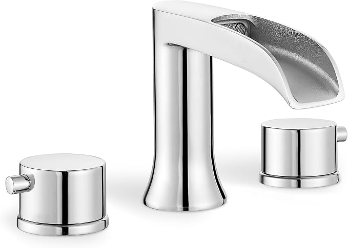 Waterfall Bathtub Faucet Set, Chrome Deck Mount Tub Faucet High Flow Brass Bath by HEYMYTAP
