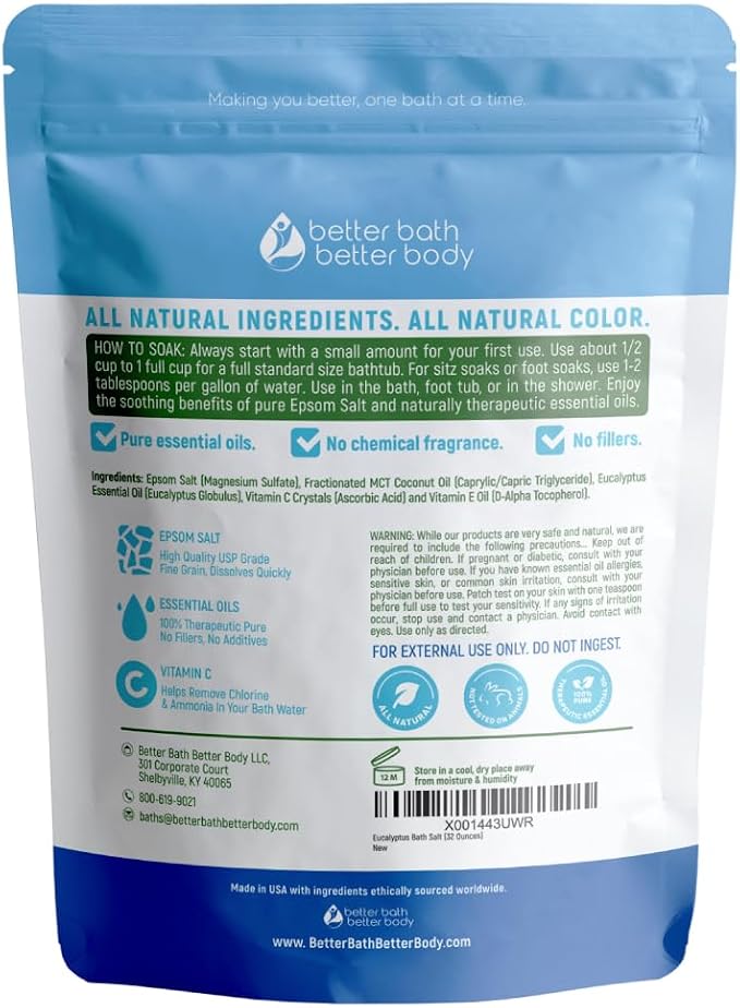 Eucalyptus Bath Salt 32 Ounces Epsom Salt - Image 2