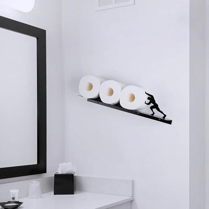Multifunctional Wall-Mounted Toilet Paper Holder Shelf – Heavy-Duty Metal - Image 6