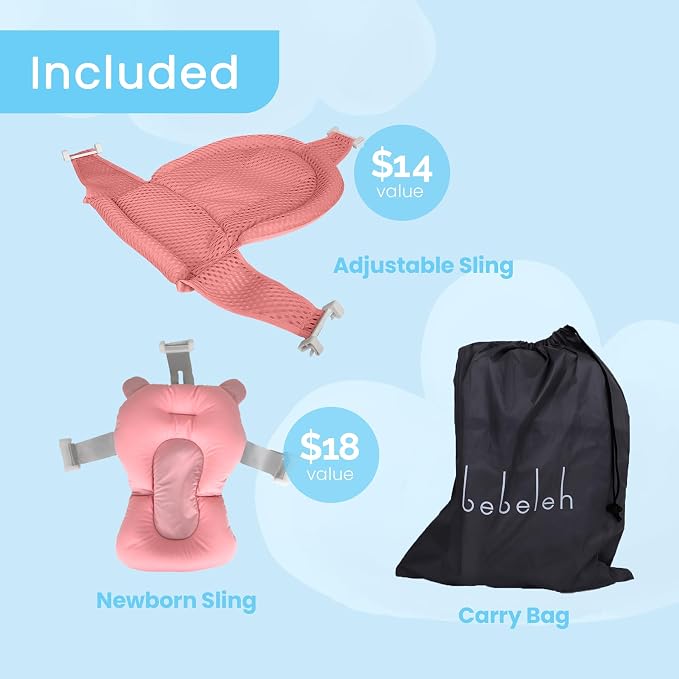 BEBELEH™ Collapsible Baby Bathtub – Bathtub + Baby tub Sling + Newborn Sling – - Image 3