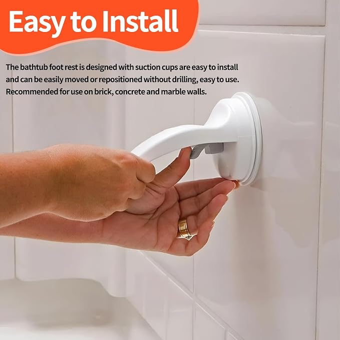 Shower Step - Shower Foot Rest for Shaving Legs, No-Hole Design, Strong Suction - Image 4