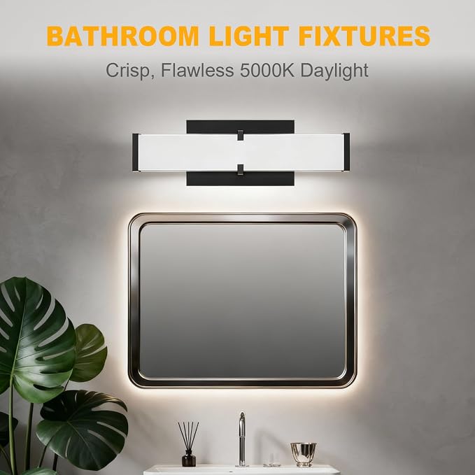 Bathroom Lighting Fixtures Over Mirror: 16-inch ETL Certified LED Modern Vanity - Image 6
