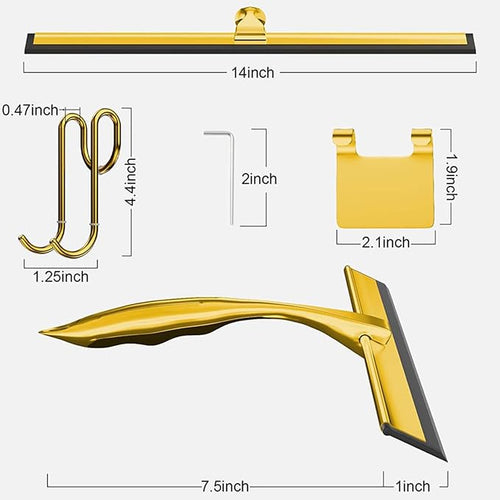 14-Inch Shower Squeegee, Stainless Steel Squeegee - Image 2