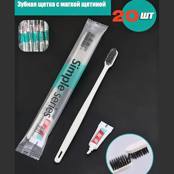Travel Toothbrush – 20 Pieces Brushing Tool, Compact Cleaning Set | Dispsable - Image 4
