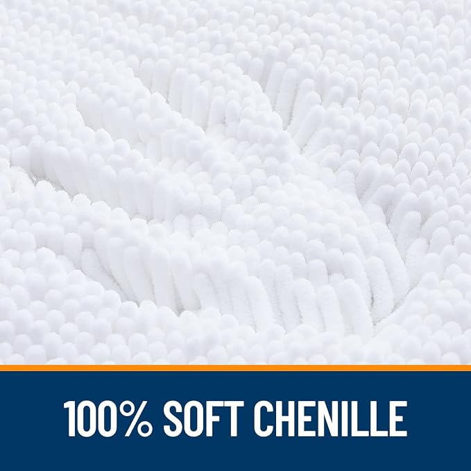 OLANLY Bathroom Rugs 34x21, Extra Soft Absorbent Chenille Bath Rugs, Rubber - Image 3