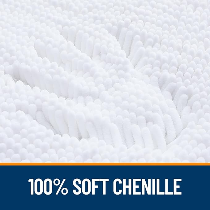 OLANLY Bathroom Rugs 32x20, Extra Soft Absorbent Chenille Bath Rugs, Rubber - Image 3