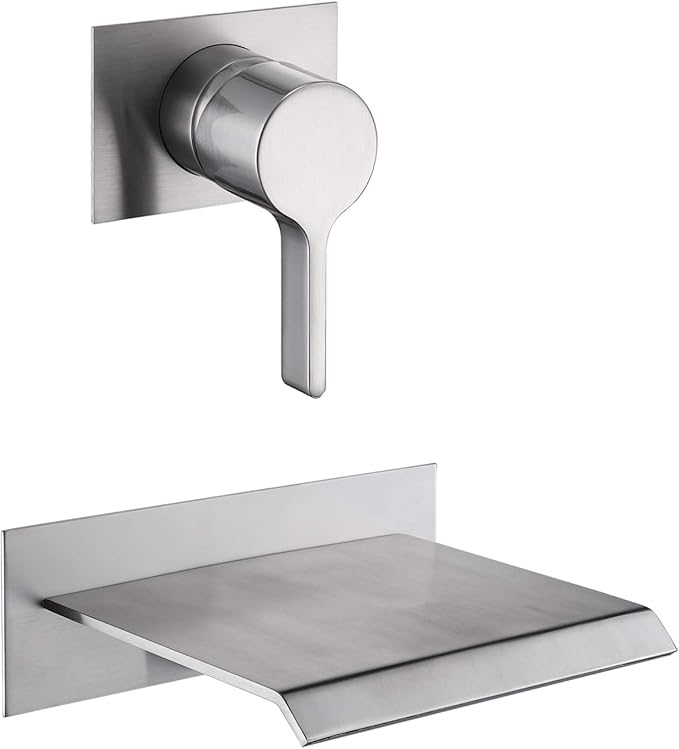 sumerain Waterfall Wall Mount Tub Filler Brushed Nickel by SUMERAINFAUCETS