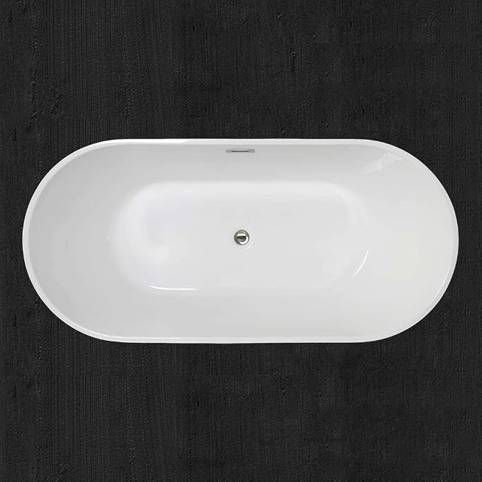 WOODBRIDGE B-1814 59" Acrylic Freestanding Bathtub Contemporary Soaking Tub - Image 5