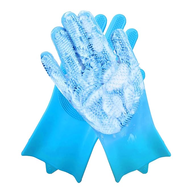 Dog Shampoo Brush, Dog Bath Brush, and Dog Washing Gloves | Essential Dog Bath by NVNAN