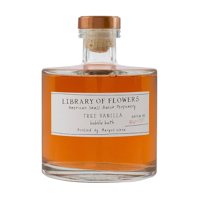 Library of Flowers True Vanilla Bubble Bath, 17 fl. oz., Dark Vanilla & Amber by LibraryofFlowers