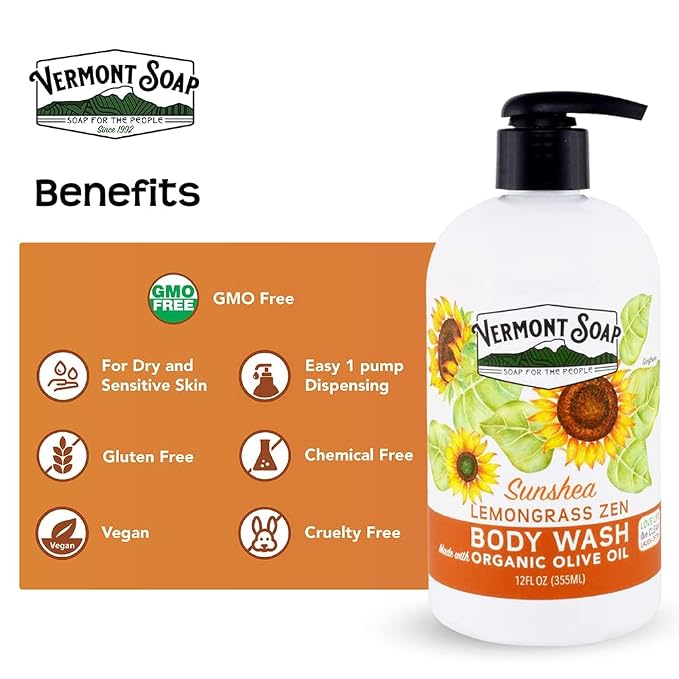 VERMONT SOAP Body Wash, Natural Body Wash - Image 4