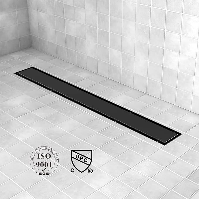 Linear Shower Drain, 36 inch Black Drain - Image 2