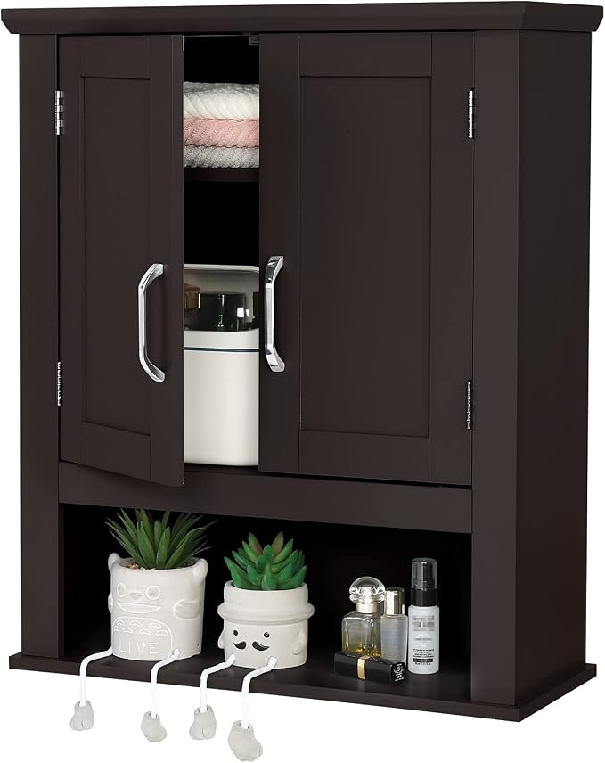 VINGLI Bathroom Cabinet Wall Mounted Espresso Wall Cabinet Floating Cabinet by VINGLI
