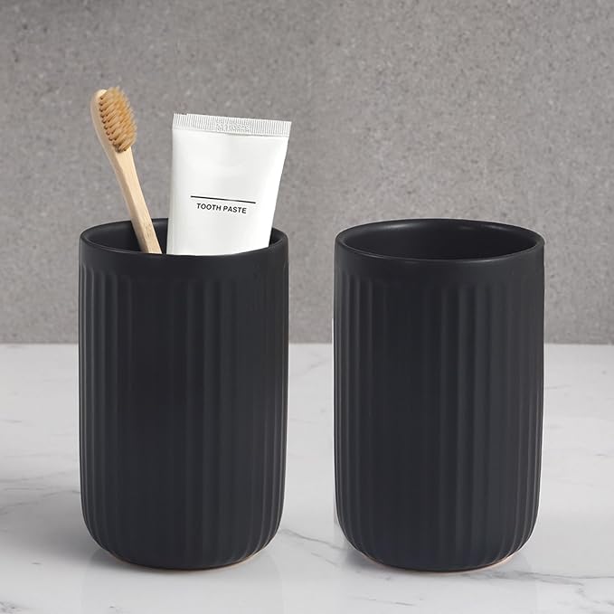 Matte Black Toothbrush Holders for Bathrooms by BSDISP