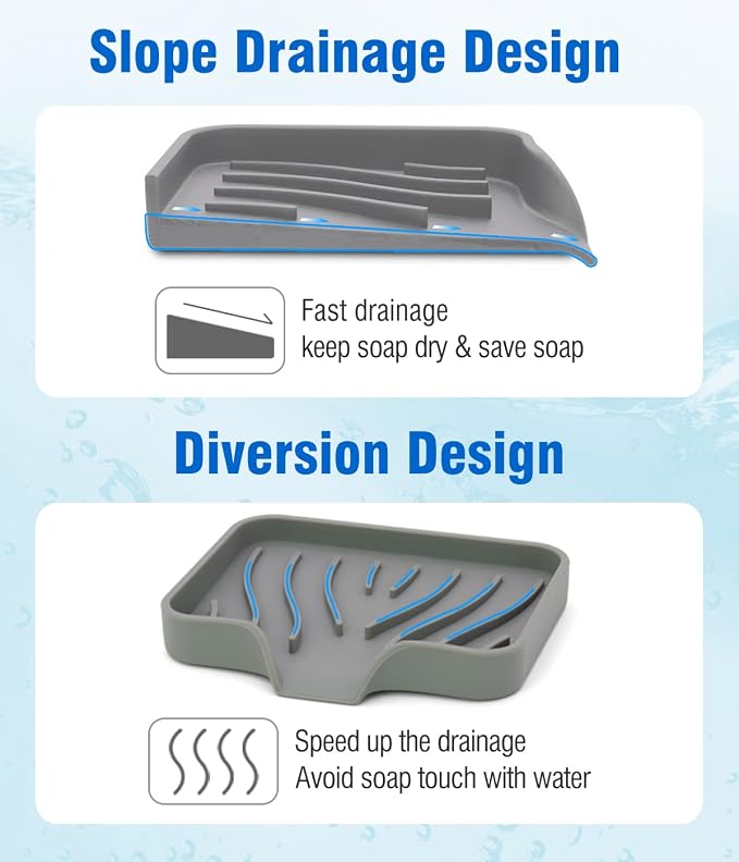 3-Pack Silicone Soap Dish Set – Bar Soap Holder - Image 3