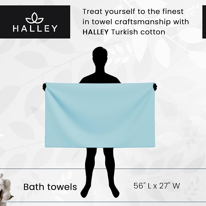 HALLEY Turkish Cotton Towels Bath Towels Super Soft Highly Absorbent 100% - Image 6