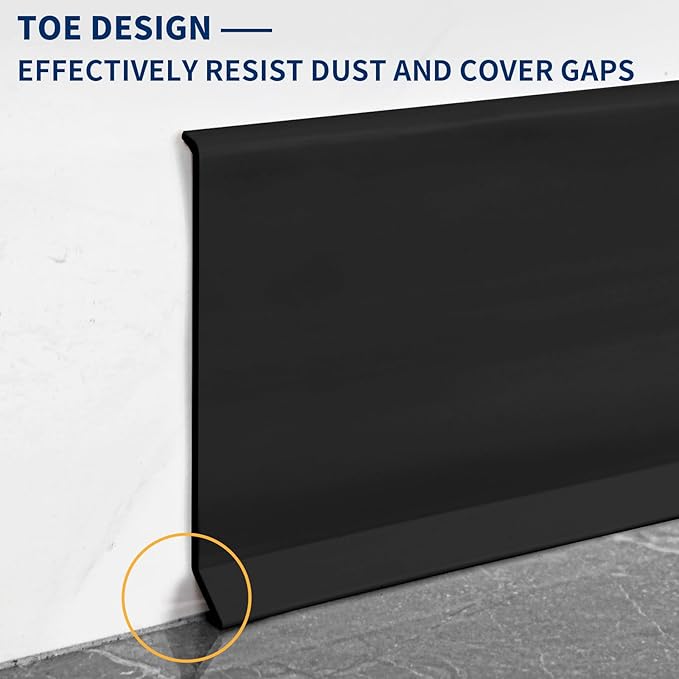 Flexible Baseboard Molding Trim 4 Inch Self-Adhesive Vinyl Wall Base Peel and - Image 4