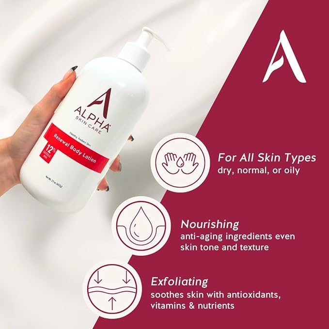 Alpha Skin Care Revitalizing Body Lotion, 12% Glycolic AHA, Simple & Effective - Image 2