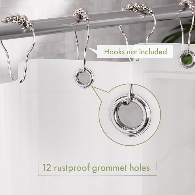 AmazerBath Shower Liner, 72x78 Plastic Frosted Shower Curtain Liner, PEVA Cute - Image 3