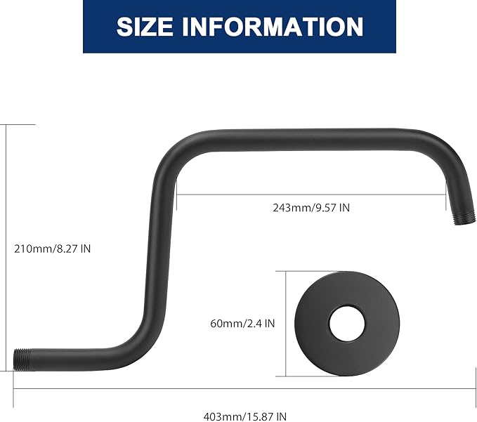NearMoon S Shape Shower Extension Arm - Image 2