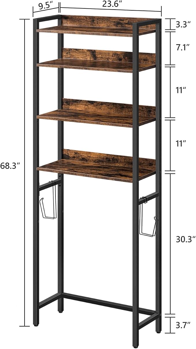 Over The Toilet Storage Rack, 4 Tier Bathroom Organizer Over Toilet, - Image 2