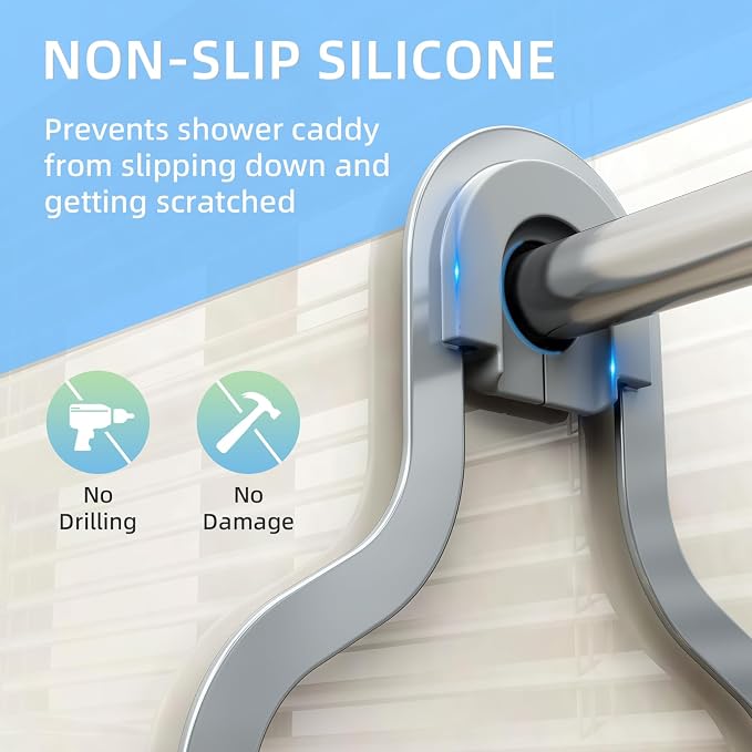 Kadolina Bathroom Hanging Shower Organizer, Over Head Shower Caddy Shower - Image 4