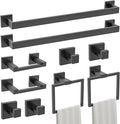 TURS 10-Piece Bathroom Hardware Accessories Set Matte Black Towel Bar Holder by TURS