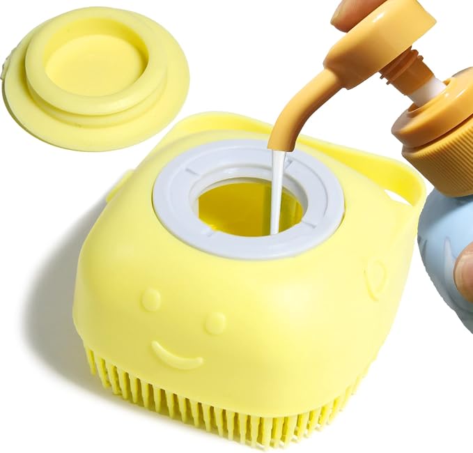 Pet Bath Brush Dog Baths Brush Shampoo Dispenser Soft Silicone Dog Bathing by Woleigiao