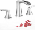 Widespread Waterfall Bathtub Faucet Set, Brass Chrome Roman Tub Faucet 3 Hole 8 by HOIGY