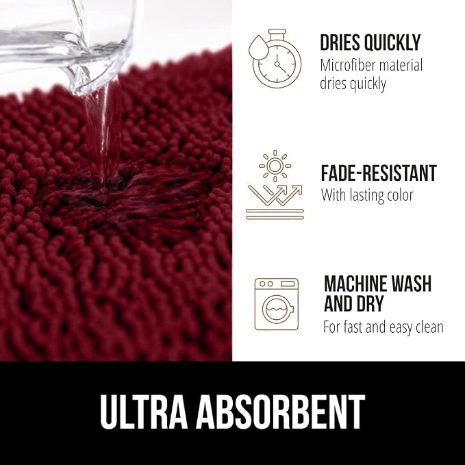 GORILLA GRIP Bathroom Rug Sets, Soft Chenille 2 Piece Area Rugs Set, Toilet - Image 5