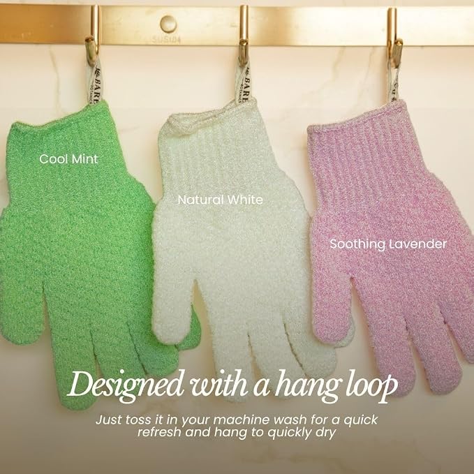 Bare Botanics 4 Pack Lavender Exfoliating Gloves - Image 5