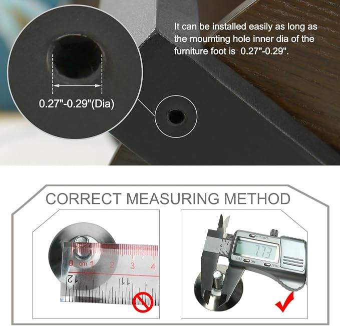 uxcell Metric M8 x 1.25 Furniture Glide Leveling Feet Adjustable Leveler Floor - Image 3