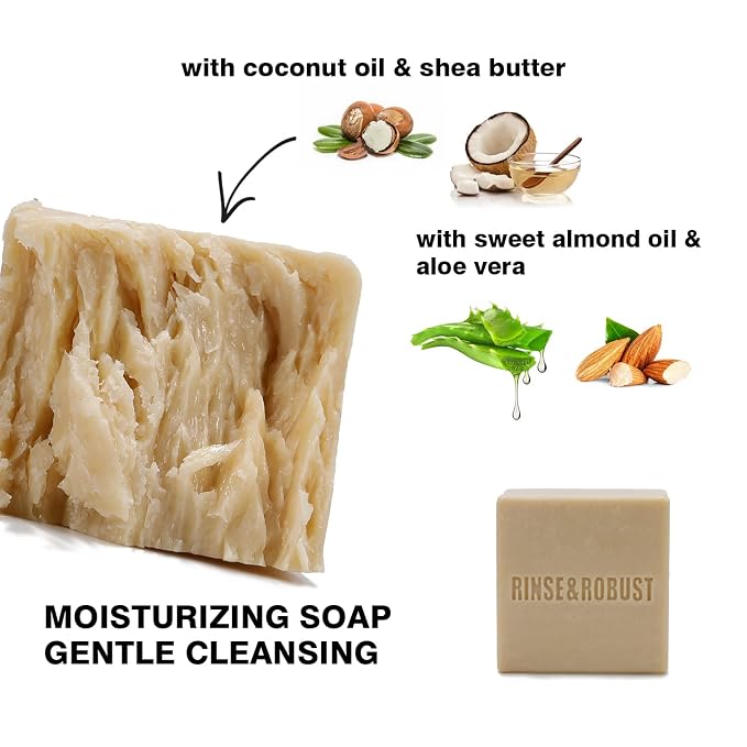 Rinse & Robust Mens Natural Bar Soap 6Pcs Handmade Cleansing Soap Bar Set - Image 9