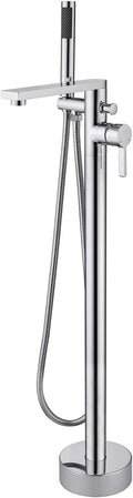 Freestanding Bathtub Faucet Tub Filler Chrome Floor Mount Brass Single Handle by wowkksanitaryware