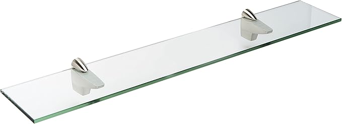 Spancraft Glass F-12x14-Brushed Steel Falcon Glass Shelf, Brushed Steel by Spancraft