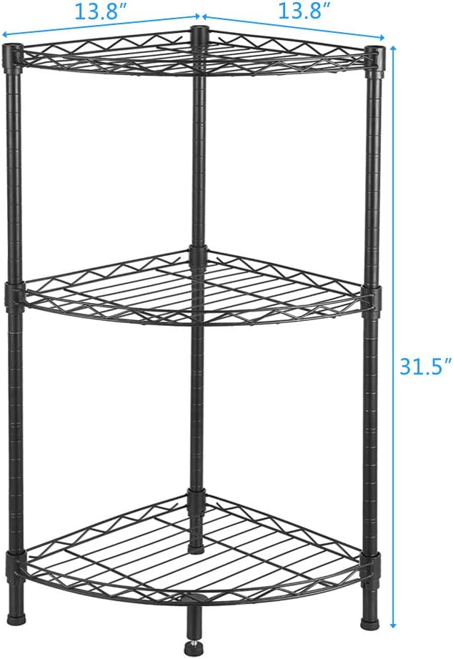 3 Tier Storage Racks Shelving, Heavy Steel Pantry Shelves, Adjustable Wire - Image 3