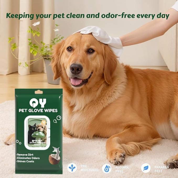 10-Pack Pet Cleaning Glove Wipes - Image 2