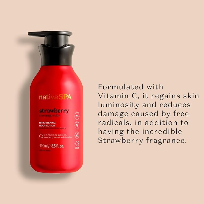 Nativa SPA by O Boticário, Ruby Strawberry Antioxidant Body Lotion, Brightening - Image 2