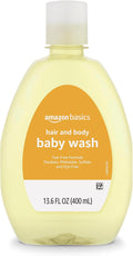 Amazon Basics Tear-Free Baby Hair and Body Wash, Lightly scented, 13.6 Fluid by AmazonBasics
