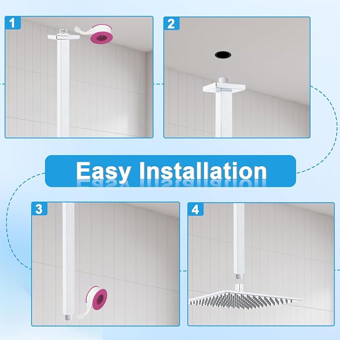 Ceiling Mount Shower Arm with Flange 20 Inches Square Straight Extender - Image 4