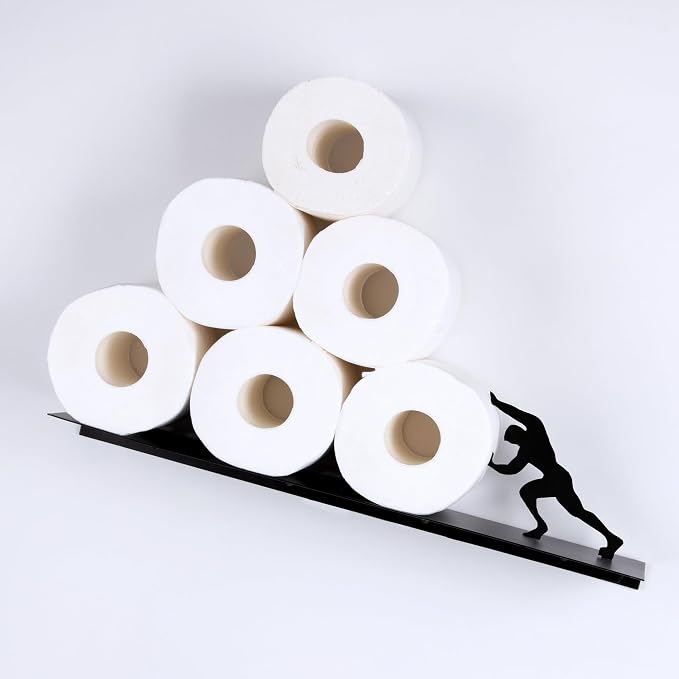 Multifunctional Wall-Mounted Toilet Paper Holder Shelf – Heavy-Duty Metal - Image 3