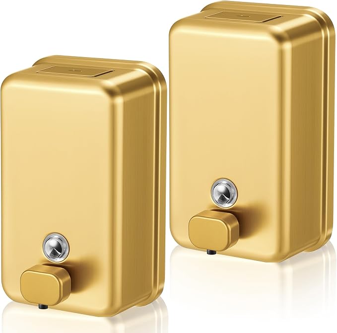 Maxdot 2 Pcs 37 oz/1100 ml Commercial Stainless Steel Soap Dispenser Wall Mount by Maxdot