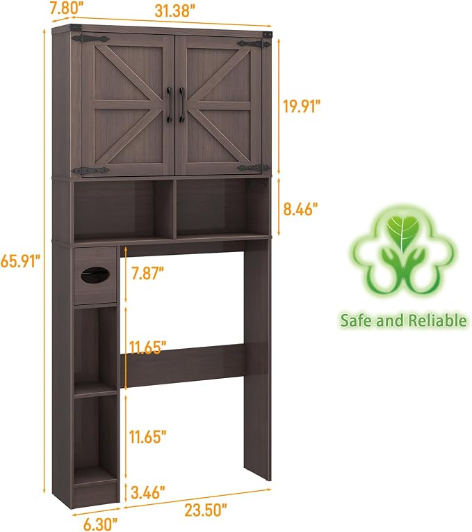 Vabches Over The Toilet Storage Cabinet, Farmhouse Storage Cabinet Over Toilet - Image 2