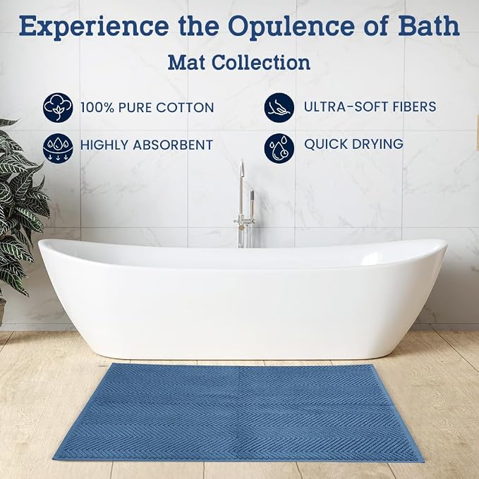 Casa Lino 100% Cotton Bath Mat Set of 2 - Image 2