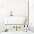 30x30 Inch Gold Bathroom Mirror, Copper-Free Mirror, Aluminum Alloy Frame by LEDLUX