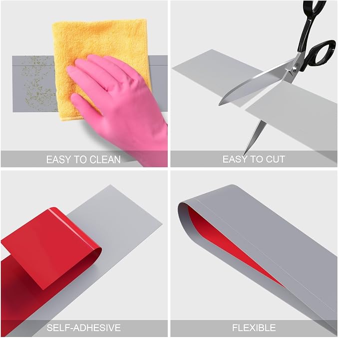 Duzzy Flexible Baseboard Molding Trim, 5 Inch x 60 Feet Peel and Stick Rubber - Image 6