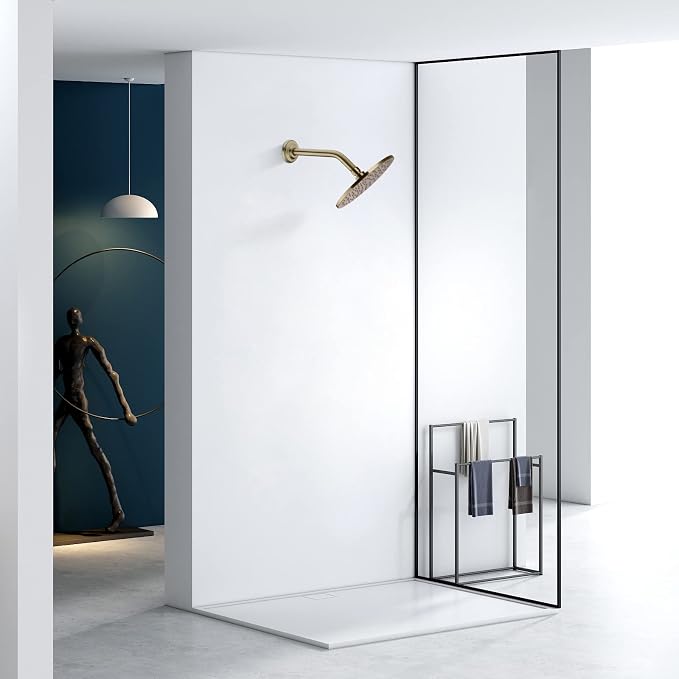 9 Inch Angled Shower Arm with Flange, Wall-Mounted Heavy Duty Stainless Steel - Image 3