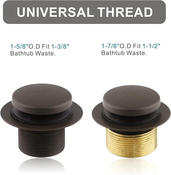 Bronze Bathtub Drain Tip-Toe Single Hole, Welsan Tub Drain Trim Set Conversion - Image 4