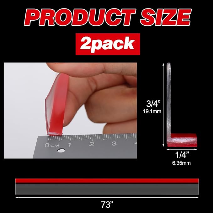 2 Pcs Long Clear Vinyl L-Type Seal Strip - Image 2
